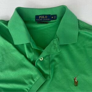 Polo Ralph Lauren Men’s Green Cotton Short Sleeves  Flesh Pony Logo Shirt Size M